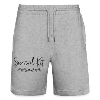 Survival Kit - Stanley/Stella Unisex Bio Joggingshorts Trainer  - Grau meliert - Vorne - Nik (191cm) & Marisol (170cm)