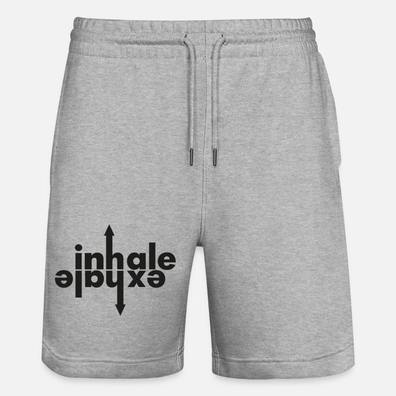 INHALE - EXHALE - Stanley/Stella Unisex Bio Joggingshorts Trainer  - Grau meliert
