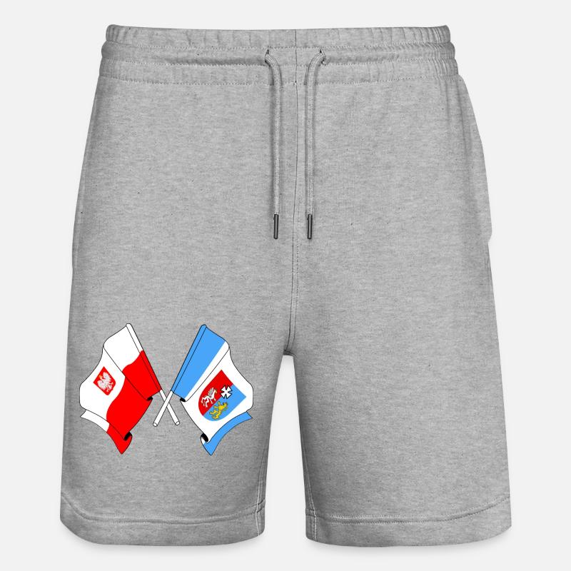 Drapeau Pologne, Subcarpatie franchie - Short de jogging bio TRAINER Stanley/Stella unisexe - gris chiné