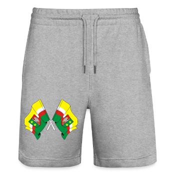 Two flags Lubusz - Stanley/Stella Trainer Unisex Organic Jogging Shorts - heather grey - Front - Nik (191cm) & Marisol (170cm)