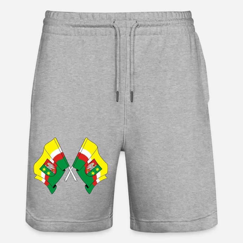 Zwei Flaggen Lubusz - Stanley/Stella Unisex Bio Joggingshorts Trainer  - Grau meliert