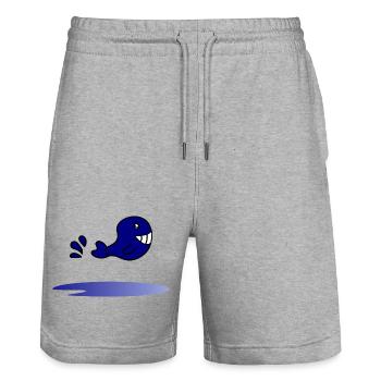 FEIERTAG. FROHE FEIERTAGE. GELIEBTE. MEISTER. LEHRER - Stanley/Stella Unisex Bio Joggingshorts Trainer  - Grau meliert - Vorne - Nik (191cm) & Marisol (170cm)