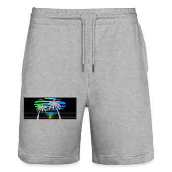 heatwave - Stanley/Stella Trainer Unisex Organic Jogging Shorts - heather grey - Front - Nik (191cm) & Marisol (170cm)
