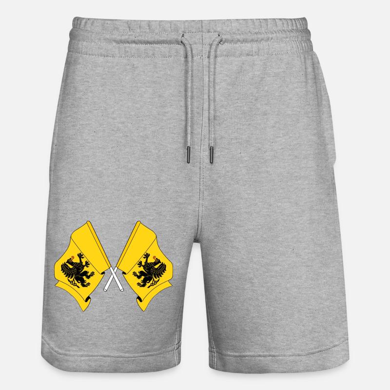 Deux drapeaux de Poméranie - Short de jogging bio TRAINER Stanley/Stella unisexe - gris chiné