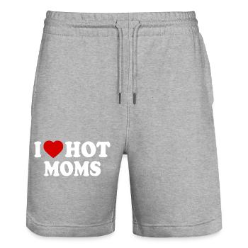 I love hot moms - Stanley/Stella Unisex Bio Joggingshorts Trainer  - Grau meliert - Vorne - Nik (191cm) & Marisol (170cm)