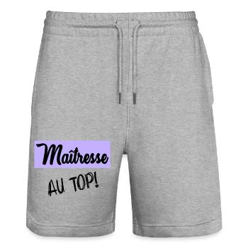 GELIEBTE. VIELEN DANK. DANKE HERRIN - Stanley/Stella Unisex Bio Joggingshorts Trainer  - Grau meliert - Vorne - Nik (191cm) & Marisol (170cm)