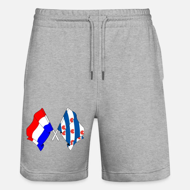 Drapeau des Pays-Bas, Frise croisé - Short de jogging bio TRAINER Stanley/Stella unisexe - gris chiné
