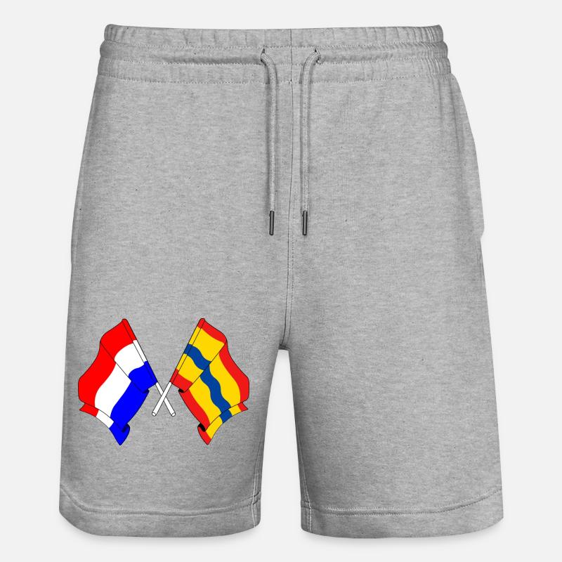 Drapeau des Pays-Bas, Overijssel croisé - Short de jogging bio TRAINER Stanley/Stella unisexe - gris chiné