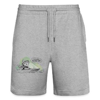 Sandmann für Erwachsene - Retro Design - Stanley/Stella Unisex Bio Joggingshorts Trainer  - Grau meliert - Vorne - Nik (191cm) & Marisol (170cm)