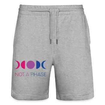 LGBTQ Pride Month - Keine Phase - Bisexuell - Stanley/Stella Unisex Bio Joggingshorts Trainer  - Grau meliert - Vorne - Nik (191cm) & Marisol (170cm)