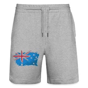 Australien Flagge Illustration Kunst Zeichen icon - Stanley/Stella Unisex Bio Joggingshorts Trainer  - Grau meliert - Vorne - Nik (191cm) & Marisol (170cm)