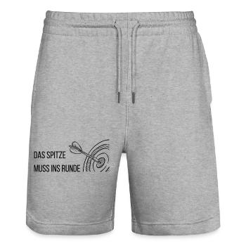 Darts - Stanley/Stella Unisex Bio Joggingshorts Trainer  - Grau meliert - Vorne - Nik (191cm) & Marisol (170cm)