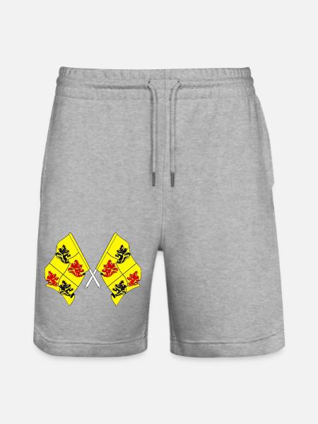 Two flags Hainaut Belgium - Stanley/Stella Trainer Unisex Organic Jogging Shorts - heather grey