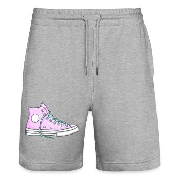 Dress with style and personality convers tennis - Stanley/Stella Trainer Unisex Organic Jogging Shorts - heather grey - Front - Nik (191cm) & Marisol (170cm)