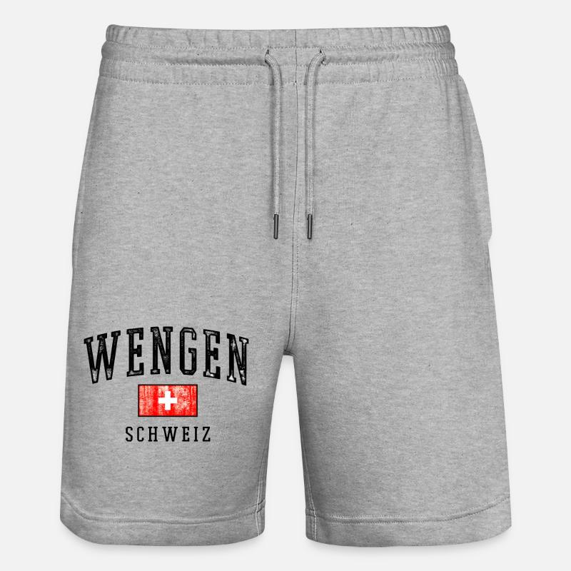 Emblème Wengen Suisse - Short de jogging bio TRAINER Stanley/Stella unisexe - gris chiné