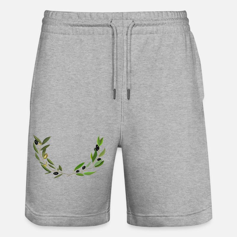 Branches d'olivier Marseille handmade - Short de jogging bio TRAINER Stanley/Stella unisexe - gris chiné