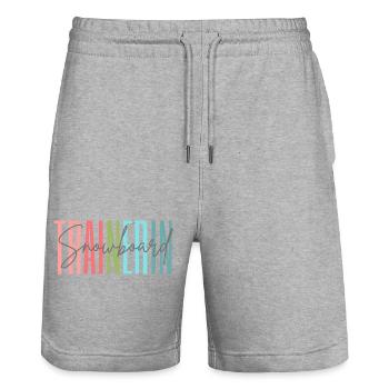Trainerin Snowboard Snowboardtrainerin Geschenk - Stanley/Stella Unisex Bio Joggingshorts Trainer  - Grau meliert - Vorne - Nik (191cm) & Marisol (170cm)