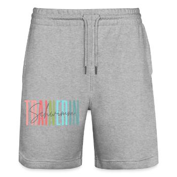 Trainerin Schwimmen Schwimmtrainerin Geschenk - Stanley/Stella Unisex Bio Joggingshorts Trainer  - Grau meliert - Vorne - Nik (191cm) & Marisol (170cm)
