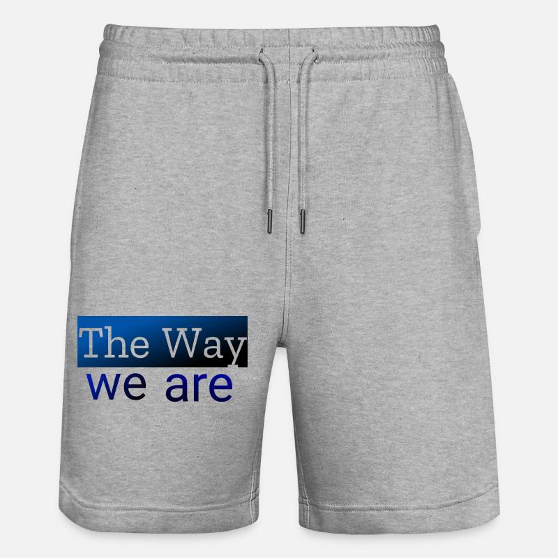 Abstrakte Wellenmuster in Blau - Stanley/Stella Unisex Bio Joggingshorts Trainer  - Grau meliert