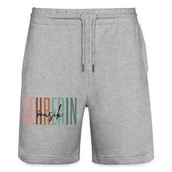 Lehrerin Musik Musiklehrerin Schule Geschenk - Stanley/Stella Unisex Bio Joggingshorts Trainer  - Grau meliert - Vorne - Nik (191cm) & Marisol (170cm)