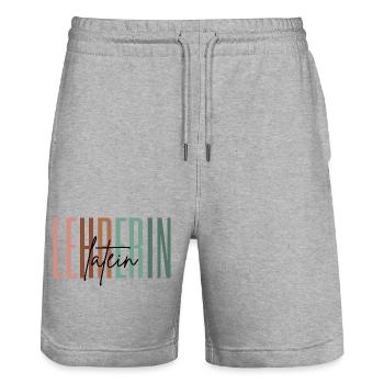 Lehrerin Latein Lateinlehrerin Gymnasium Geschenk - Stanley/Stella Unisex Bio Joggingshorts Trainer  - Grau meliert - Vorne - Nik (191cm) & Marisol (170cm)