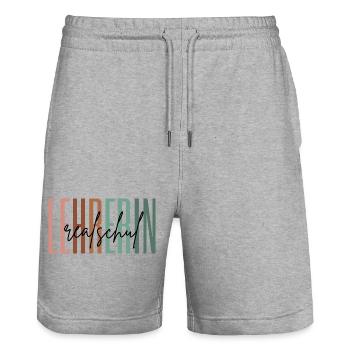Lehrerin Realschule Realschullehrerin Geschenk - Stanley/Stella Unisex Bio Joggingshorts Trainer  - Grau meliert - Vorne - Nik (191cm) & Marisol (170cm)