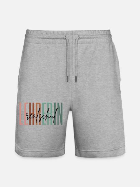 Lehrerin Realschule Realschullehrerin Geschenk - Stanley/Stella Unisex Bio Joggingshorts Trainer - Grau meliert