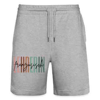 Lehrerin Französisch Französischlehrerin Geschenk - Stanley/Stella Unisex Bio Joggingshorts Trainer  - Grau meliert - Vorne - Nik (191cm) & Marisol (170cm)