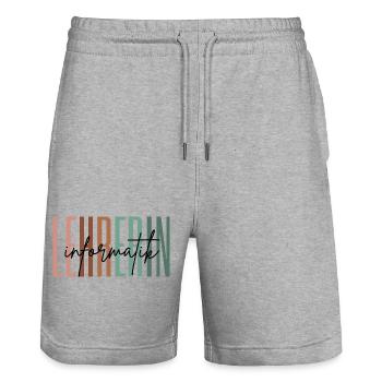 Lehrerin Informatik Informatiklehrerin Geschenk - Stanley/Stella Unisex Bio Joggingshorts Trainer  - Grau meliert - Vorne - Nik (191cm) & Marisol (170cm)