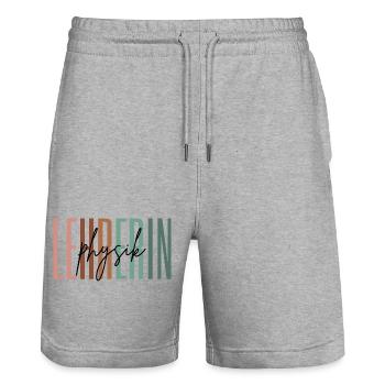 Lehrerin Physik Physiklehrerin Lehramt Geschenk - Stanley/Stella Unisex Bio Joggingshorts Trainer  - Grau meliert - Vorne - Nik (191cm) & Marisol (170cm)
