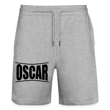 Oscar t-shirt t-shirt gift idea - Stanley/Stella Trainer Unisex Organic Jogging Shorts - heather grey - Front - Nik (191cm) & Marisol (170cm)