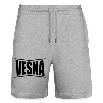 Vesna t-shirt t-shirt gift idea - Stanley/Stella Trainer Unisex Organic Jogging Shorts - heather grey - Front - Nik (191cm) & Marisol (170cm)