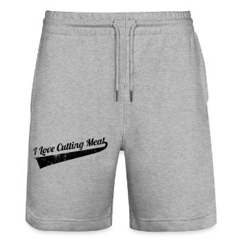 Meat lovers - Stanley/Stella Trainer Unisex Organic Jogging Shorts - heather grey - Front - Nik (191cm) & Marisol (170cm)