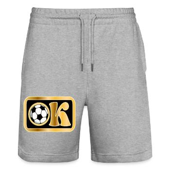 IN ORDNUNG - Okay - Fußball - Stanley/Stella Unisex Bio Joggingshorts Trainer  - Grau meliert - Vorne - Nik (191cm) & Marisol (170cm)