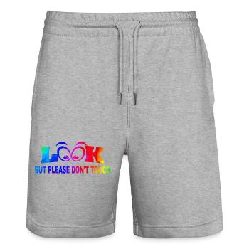 Bleib stark Positives Zitat Niedliche Liebe Positivität - Stanley/Stella Unisex Bio Joggingshorts Trainer  - Grau meliert - Vorne - Nik (191cm) & Marisol (170cm)