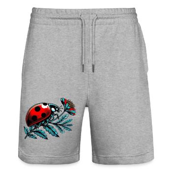 Coccinelle - Short de jogging bio TRAINER Stanley/Stella unisexe - gris chiné - Devant - Nik (191cm) & Marisol (170cm)