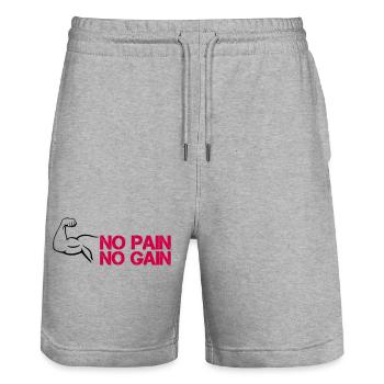 Gain de douleur au biceps - Short de jogging bio TRAINER Stanley/Stella unisexe - gris chiné - Devant - Nik (191cm) & Marisol (170cm)