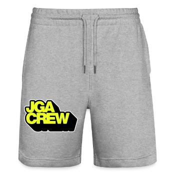 JGA-Crew 3D - Stanley/Stella Unisex Bio Joggingshorts Trainer  - Grau meliert - Vorne - Nik (191cm) & Marisol (170cm)