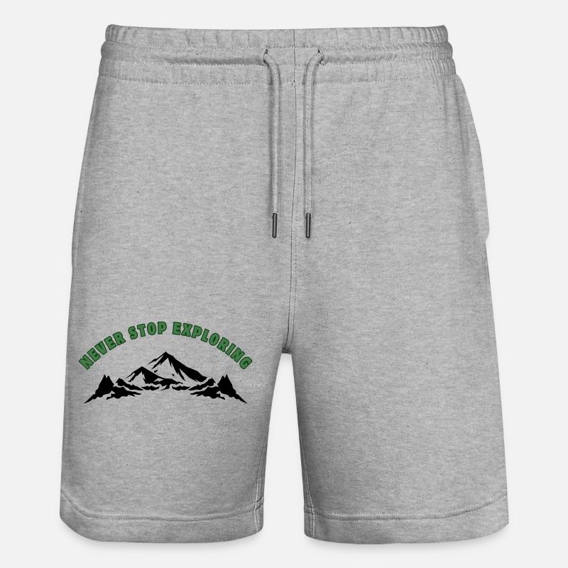 Ne cessez jamais d’explorer - Short de jogging bio TRAINER Stanley/Stella unisexe - gris chiné