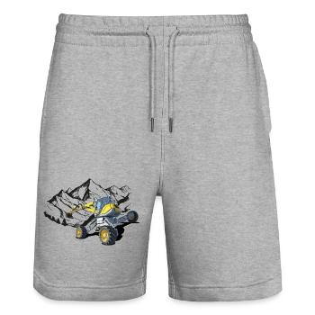 Bagger, Schreitbagger für schwieriges Gelände - Stanley/Stella Unisex Bio Joggingshorts Trainer  - Grau meliert - Vorne - Nik (191cm) & Marisol (170cm)