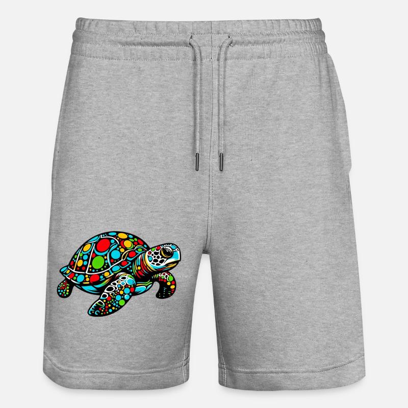 Schildkröte - Stanley/Stella Unisex Bio Joggingshorts Trainer  - Grau meliert