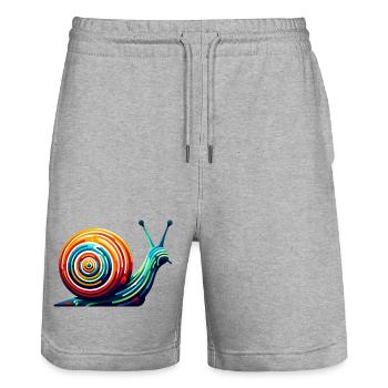Escargot - Short de jogging bio TRAINER Stanley/Stella unisexe - gris chiné - Devant - Nik (191cm) & Marisol (170cm)