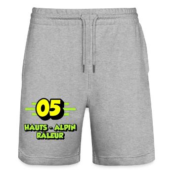 High Alpine Complainer - Stanley/Stella Trainer Unisex Organic Jogging Shorts - heather grey - Front - Nik (191cm) & Marisol (170cm)