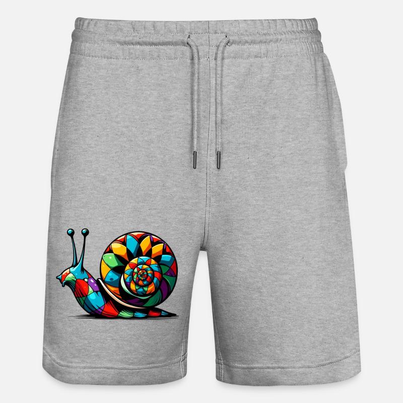Harlekinschnecke - Stanley/Stella Unisex Bio Joggingshorts Trainer  - Grau meliert
