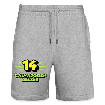 Calvadosien râleur - Short de jogging bio TRAINER Stanley/Stella unisexe - gris chiné - Devant - Nik (191cm) & Marisol (170cm)