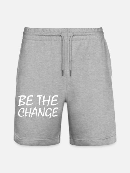 be the change - Stanley/Stella Trainer Unisex Organic Jogging Shorts - heather grey