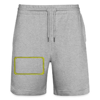 gelb-grauer Rahmen - Stanley/Stella Unisex Bio Joggingshorts Trainer  - Grau meliert - Vorne - Nik (191cm) & Marisol (170cm)