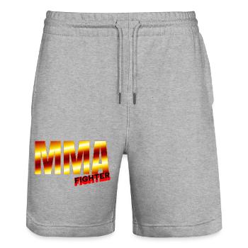 MMA Figher - Design mit coolen Farben. - Stanley/Stella Unisex Bio Joggingshorts Trainer  - Grau meliert - Vorne - Nik (191cm) & Marisol (170cm)