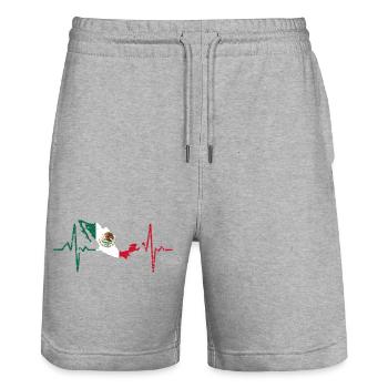 Mexico - Stanley/Stella Unisex Bio Joggingshorts Trainer  - Grau meliert - Vorne - Nik (191cm) & Marisol (170cm)