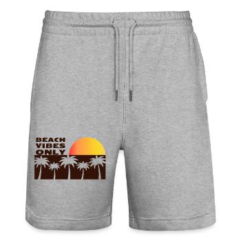 Beach vibes only - Stanley/Stella Trainer Unisex Organic Jogging Shorts - heather grey - Front - Nik (191cm) & Marisol (170cm)